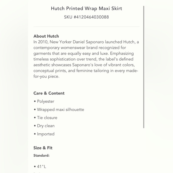 Anthropologie Hutch Printed Wrap Maxi Skirt - Picture 5 of 5